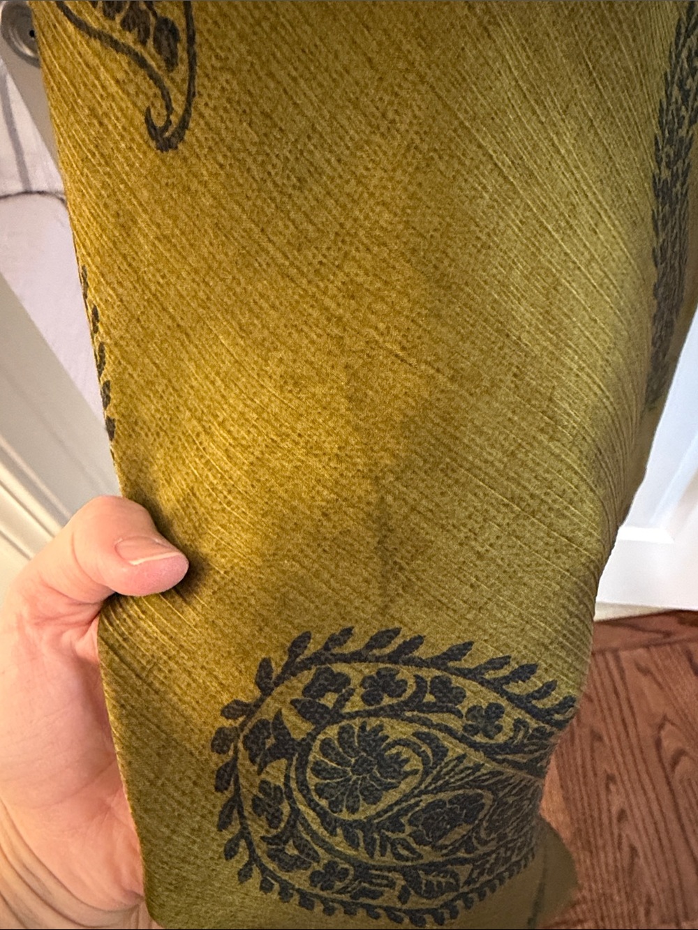 Zara Olive Paisley Satin Maxi Dress with Knot Detail - Picture 4 of 6